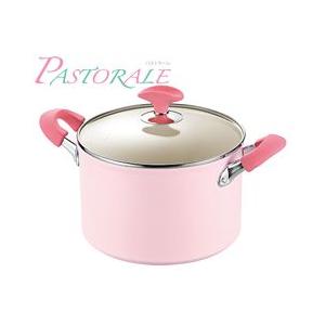 よこやま パストラーレ IH対応 深型両手鍋22cm ピンク PSR-500A （電磁