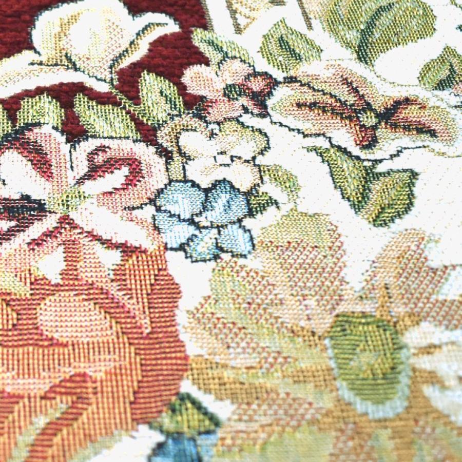 ラグ 大きめ 230×230cm （パレスWI） アンティーク レッド 花柄