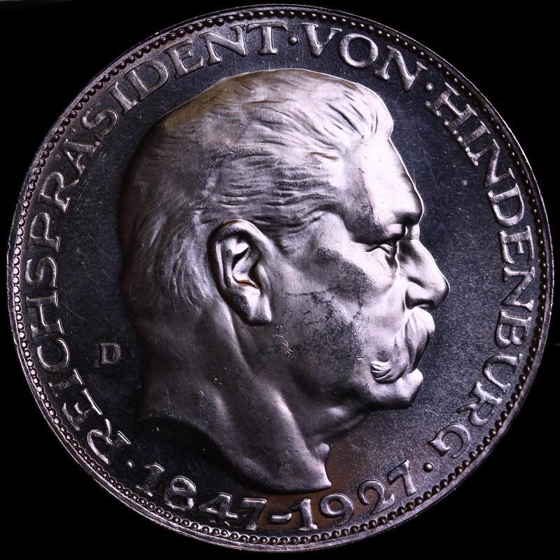ドイツ 1927年 ヒンデンブルク大統領 ワイマール共和国 シルバーメダル