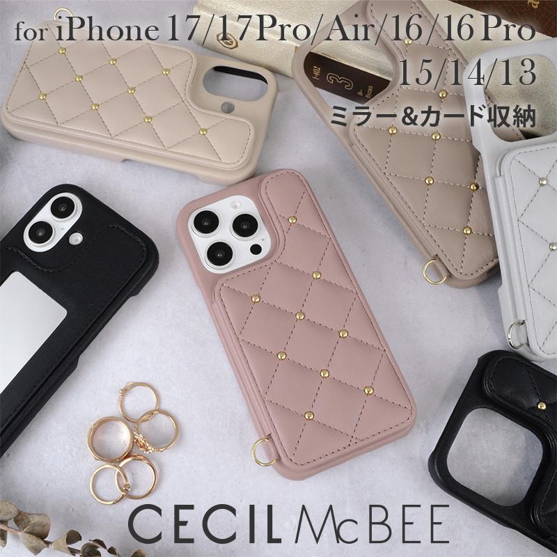 CECIL McBEE（セシルマクビー） iPhone17 ケース キルティング 背面