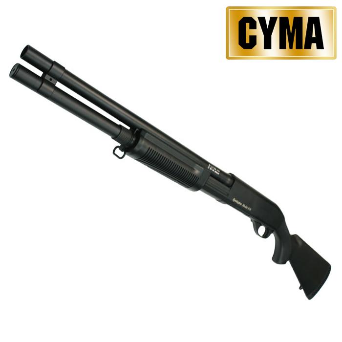 CYMA レミントンM870ロング ブラック エアーポンプアクションショット