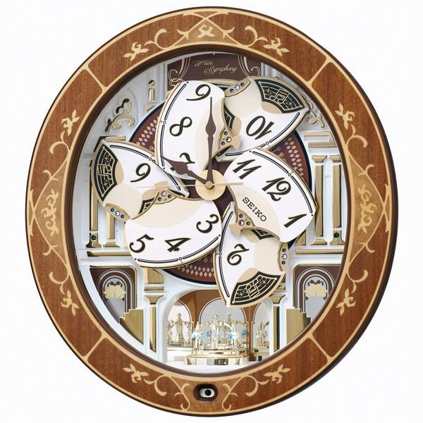 SEIKO（セイコー） からくり時計 電波掛け時計 メロディ全39曲 バラの