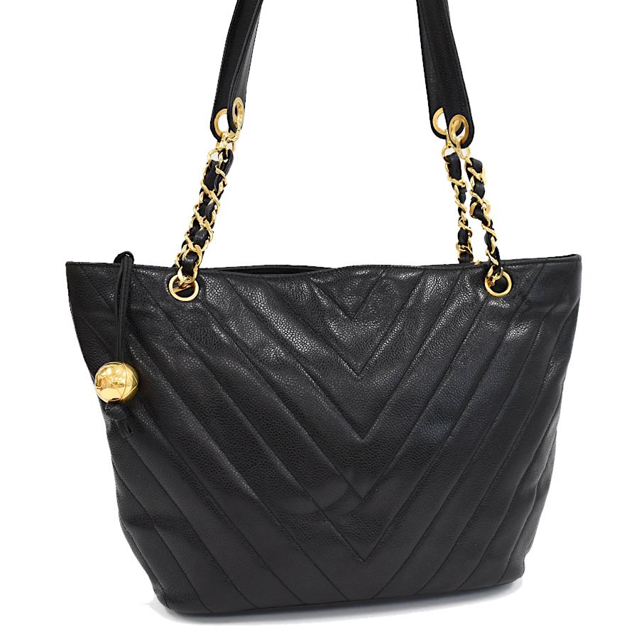 V Stitch シャネル チェーンショルダー トートバッグ Vステッチ