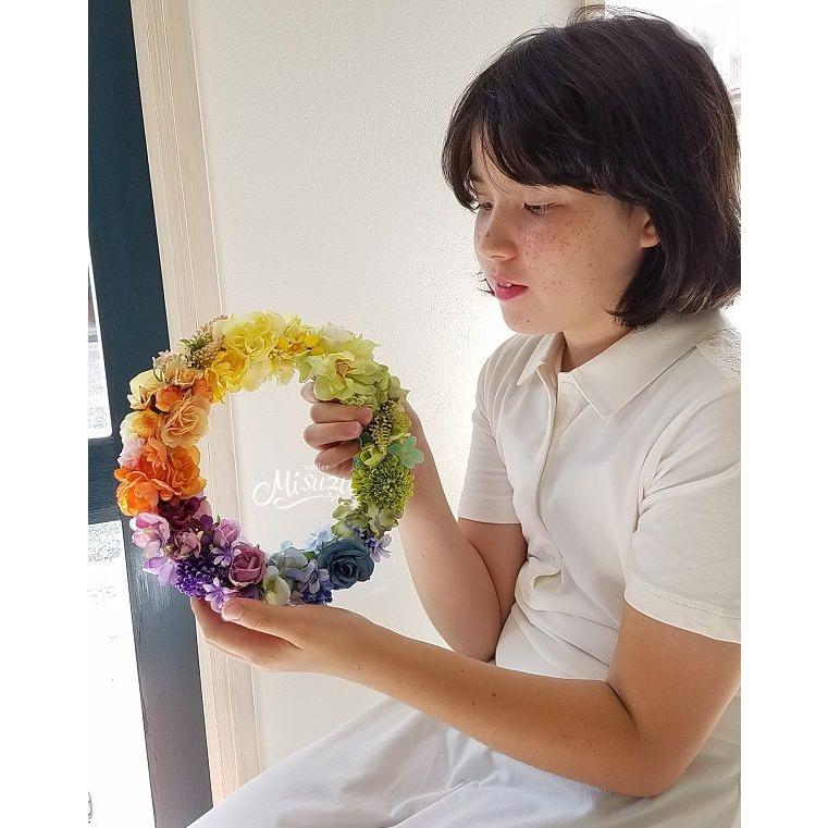 misuzu シアワセのレインボーリース 虹色 LGBTインテリア 玄関 ギフト