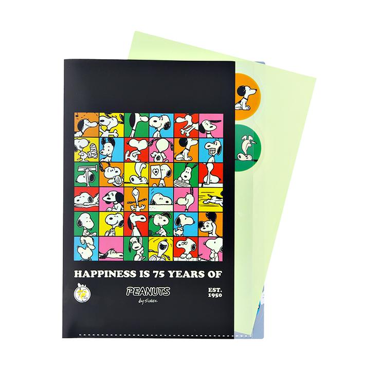 SNOOPY（スヌーピー） PEANUTS 75周年 ダイカットクリアファイル 5P A4