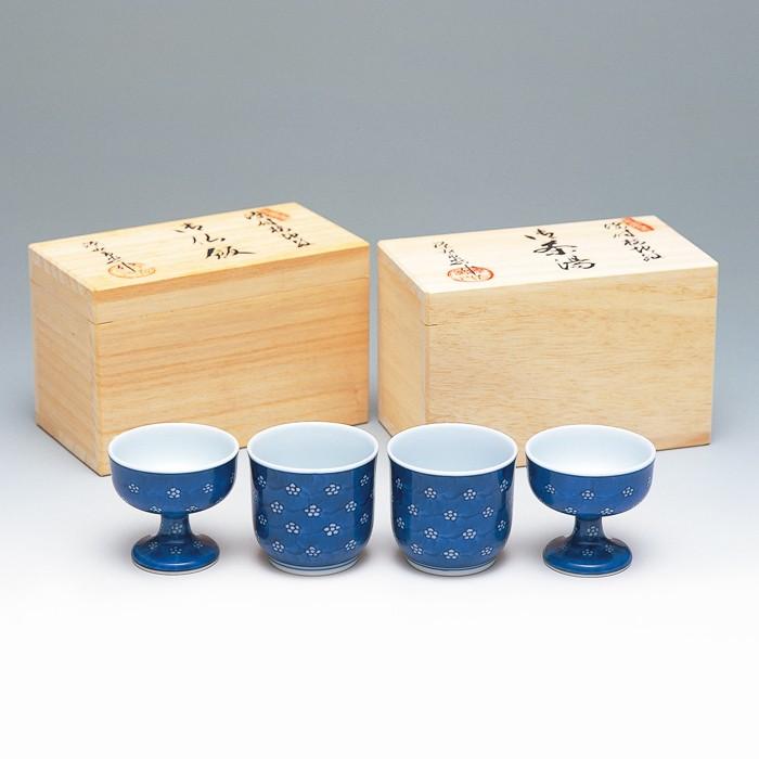 仏具 おしゃれ 御仏飯器 御茶湯器 セット 梅地紋 桐箱入 源右衛門窯