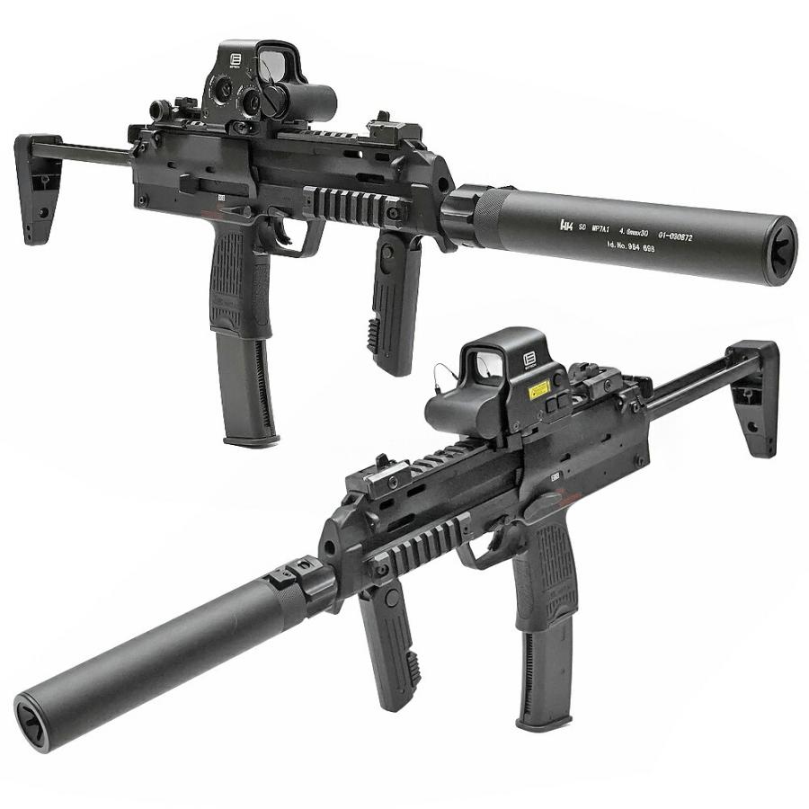 各社 MP7対応 HKタイプ QDサプレッサー 専用フラッシュハイダー付 BK