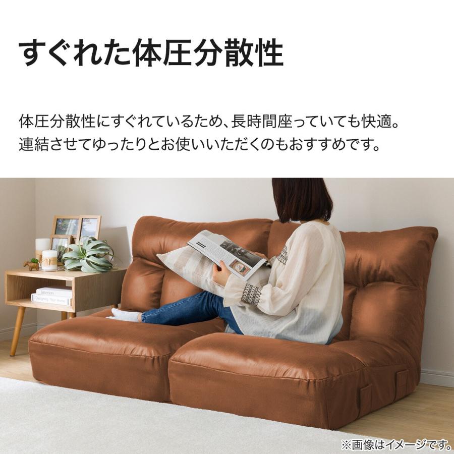 ニトリ（NITORI） つながるワイドポケットコイル座イス ローソファ 1人