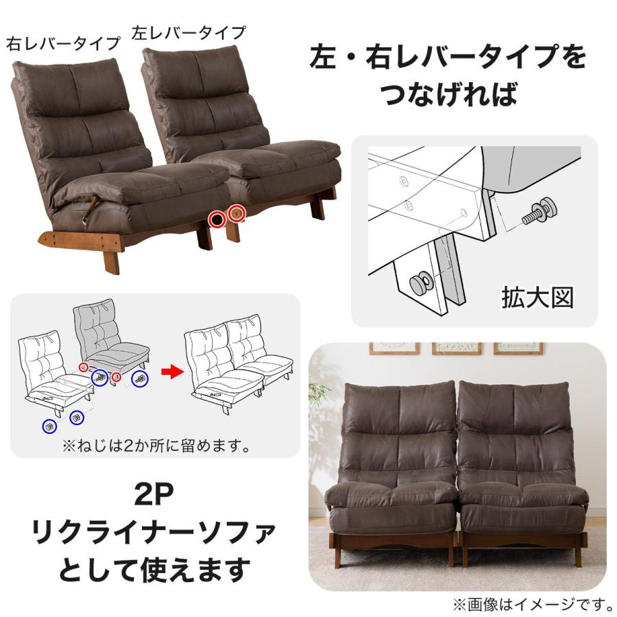 ニトリ（NITORI） リクライナーソファ(KJ-1 HPBR 右)レバー操作 無段階
