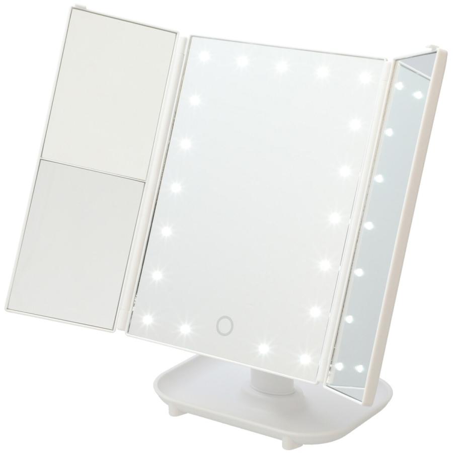 ニトリ（NITORI） LED3面テーブルミラー ピエリ(ホワイト) 鏡 ミラー