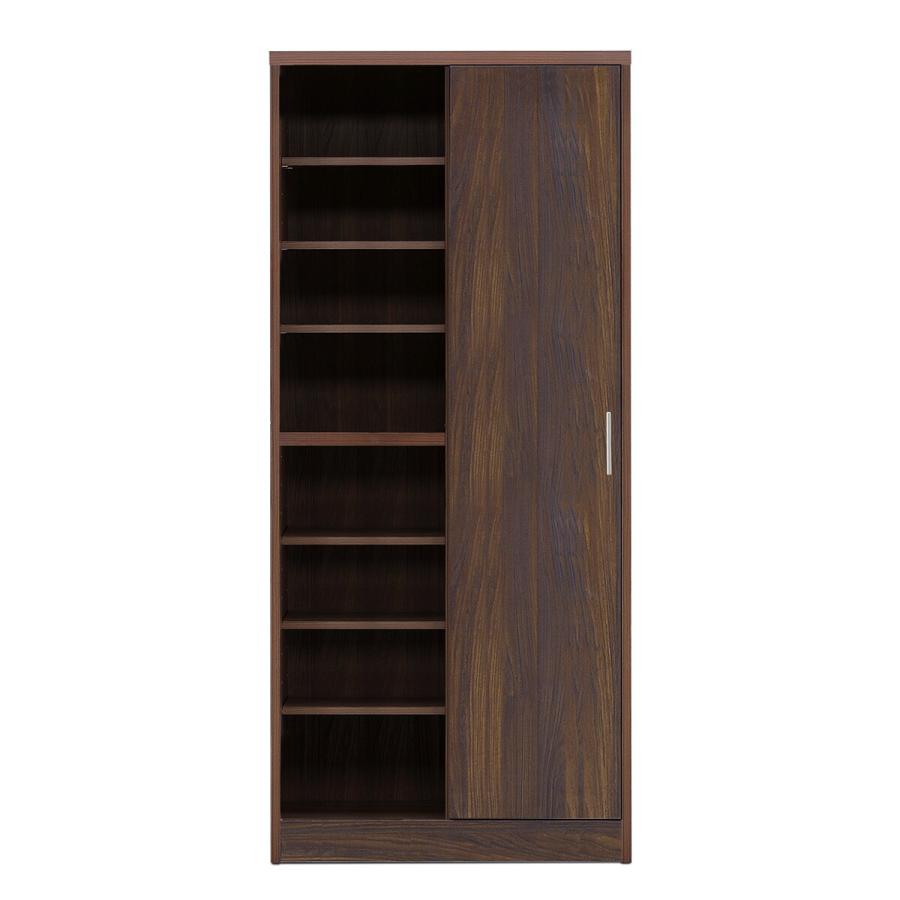ニトリ（NITORI） 片側引き戸スライド書棚 (幅80cm BR) : ニトリ Yahoo