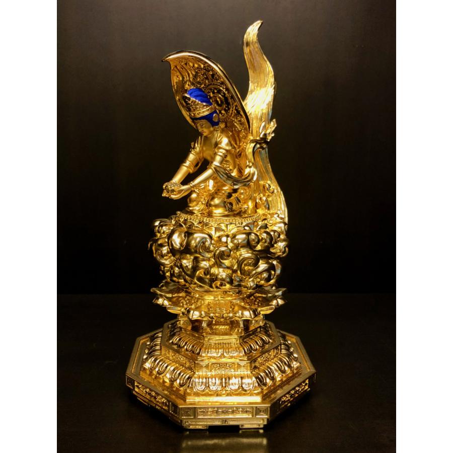 脇士 観音菩薩+勢至菩薩【金箔金泥仕上】品番W-8（阿弥陀如来 5寸 金箔