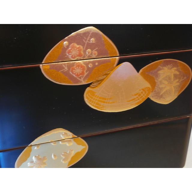 和食器 会津漆器 会津塗り お重 3段重箱 木製 6.0寸 三段重箱 溜内朱