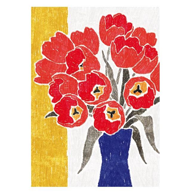絵画 花 インテリア 壁掛け 版画 インテリアアート/絵画 青の花瓶と