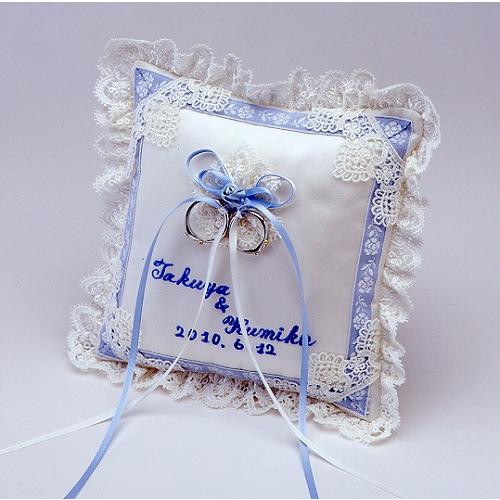 リングピロー 刺繍 完成品 名前 日付入り : サムシングフォー Yahoo!店