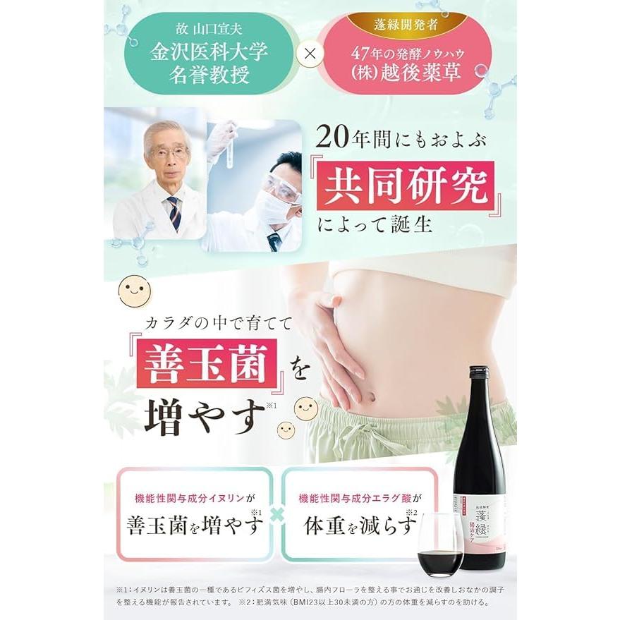 蓬緑 よもぎみどり 腸活ケア 720ml 2本 越後薬草 越後酵素