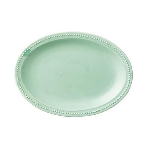 洋食器 楕円皿 / dot rim22cmオーバルプレート(グリーン) 寸法: 21.7 x
