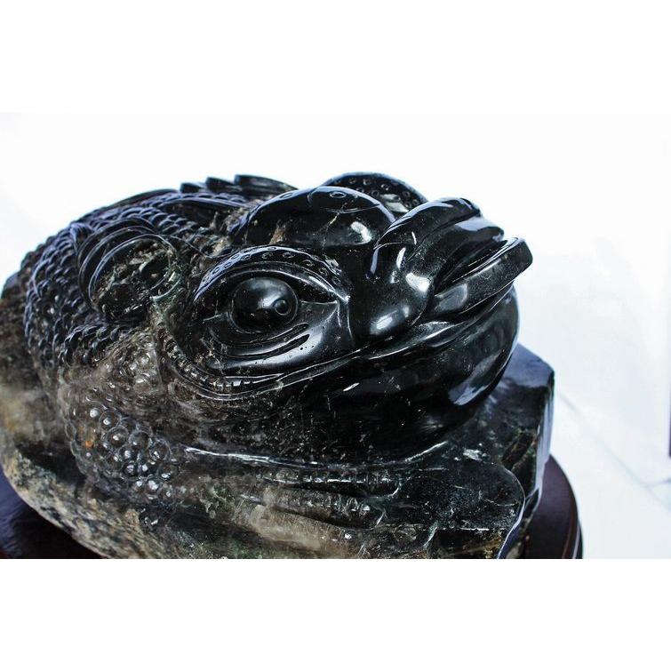43.5Kg 黒水晶（モリオン 原石 本物 ）金蟾 同梱不可(特大品