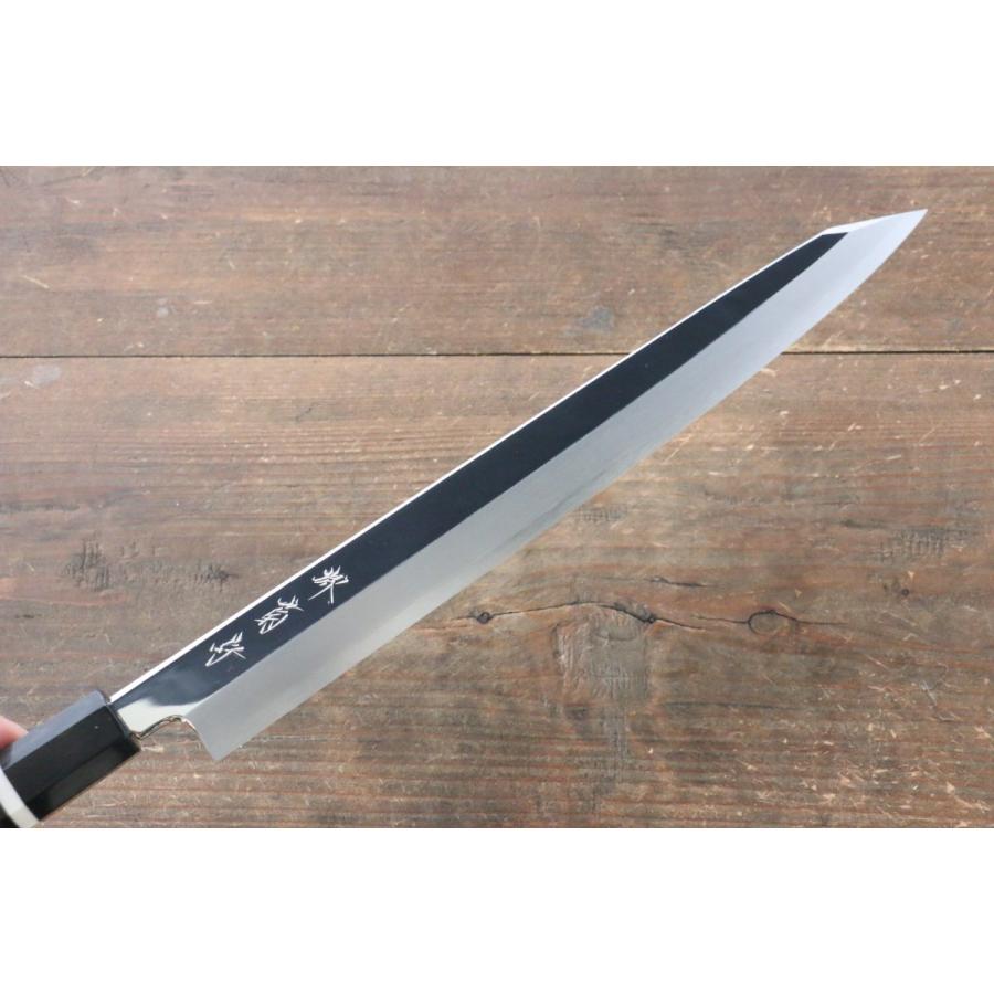 堺 菊守 R2/SG2 鏡面仕上げ 切付柳刃包丁 300mm 黒檀柄 (白輪） : 清助