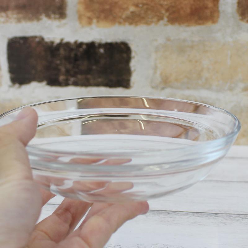 ガラス製 浅型サラダボウル 15cm / ガラスボウル デザート ヨーグルト