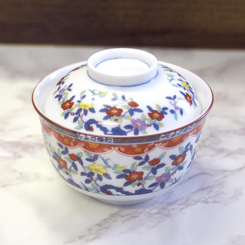 蓋付き煮物碗 和食器 蓋向 天王窯 翔優作 オリエンタル 花柄 花鳥柄
