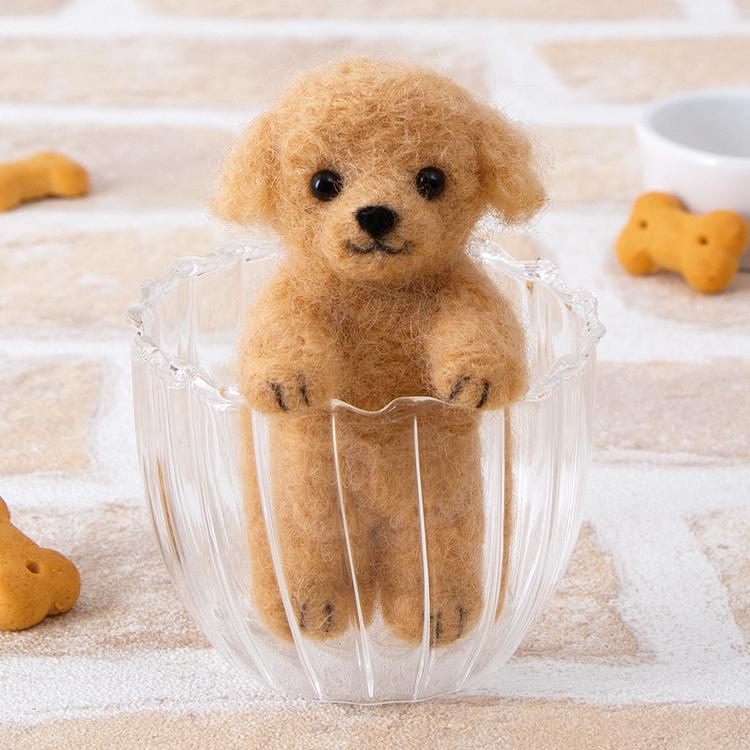 羊毛フェルト トイプードル 手作りキット 立ちポーズ 犬 ぬいぐるみ