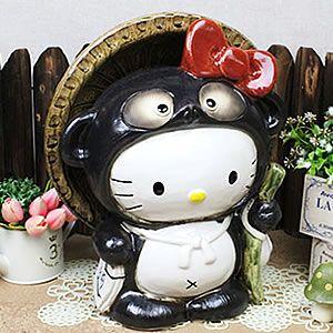 信楽焼 ハローキティ狸(大) たぬき タヌキ 開運 縁起物 可愛い 陶器