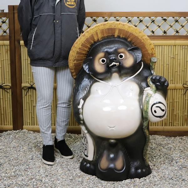 信楽焼 35号福ひねり狸 たぬき タヌキ 開運 縁起物 可愛い 陶器 商売