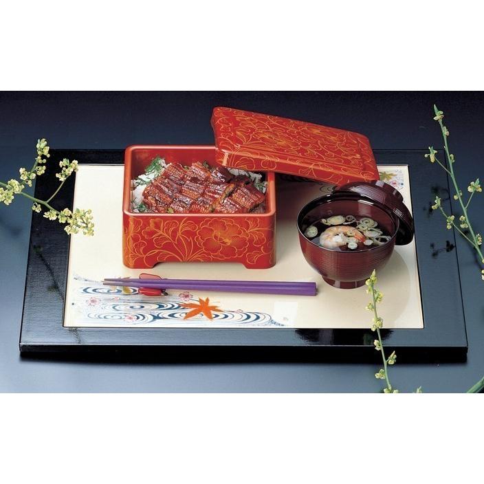 4客組 うな重箱 溜パール 松 内朱 光月丼重 うなぎ 容器 器 ひつまぶし