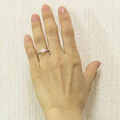 プラチナ pt900 パール リング 普段使い 真珠指輪 ダイヤモンド 本真珠
