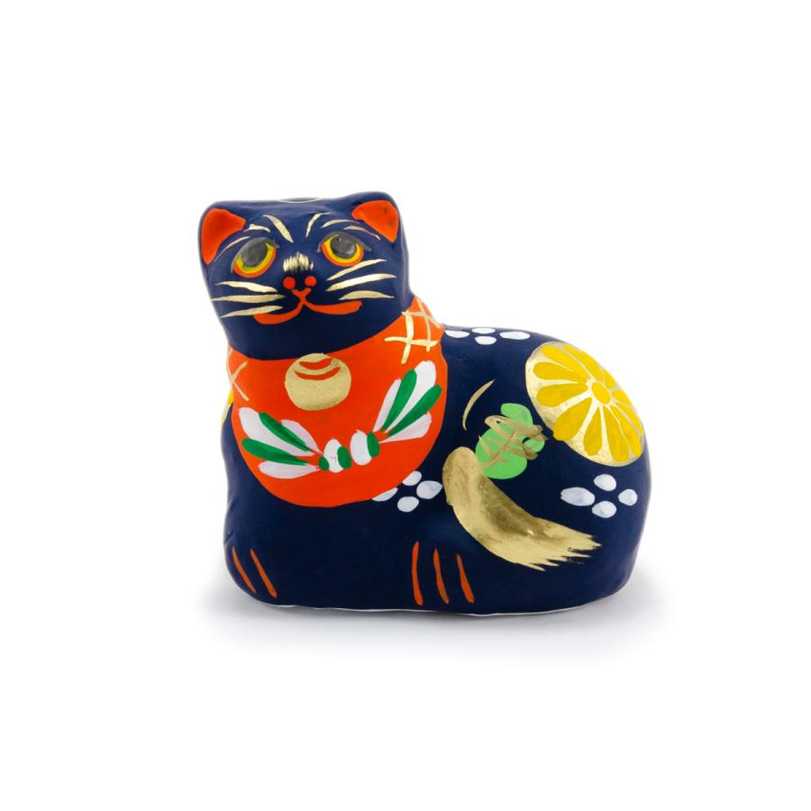 堤人形 つつみのおひなっこや 紺猫 和のインテリア 土人形 伝統工芸