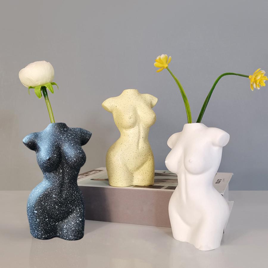 樹脂女性の体の花瓶アート植物ポット女性の彫像飾りの装飾 : STK