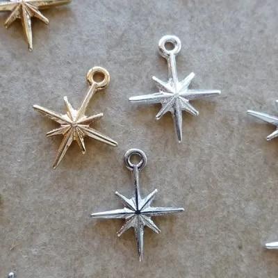 チャーム ハンドメイド材料 金属パーツ NEW☆小さな八芒星チャーム 各