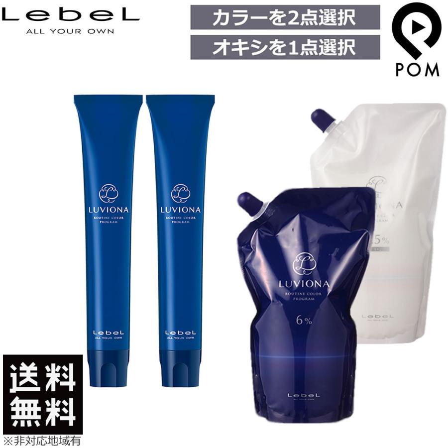 LUVIONA ルベル ルビオナ カラー 1剤 80g 2点 + オキシ 1000ml 選べる