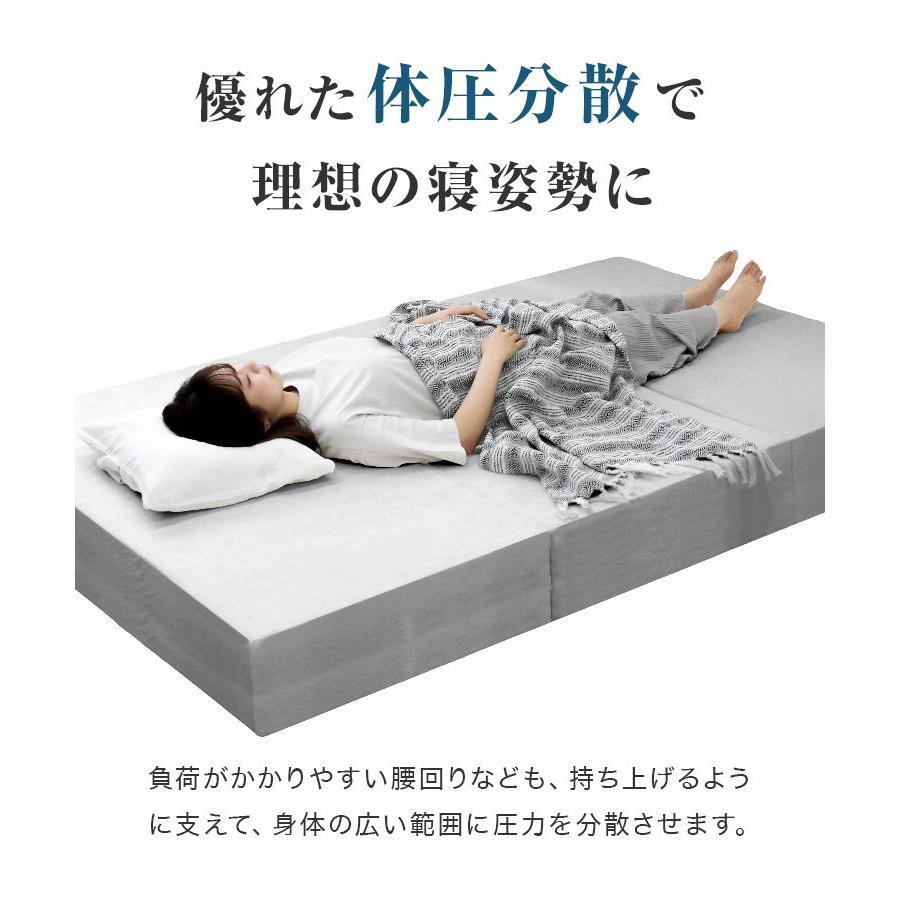 マットレス セミダブル 三つ折り 腰痛対策 折りたたみ ベッド