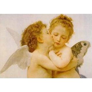 アートポスター- ファーストキス 60cm×80cm 天使・ルネッサンス