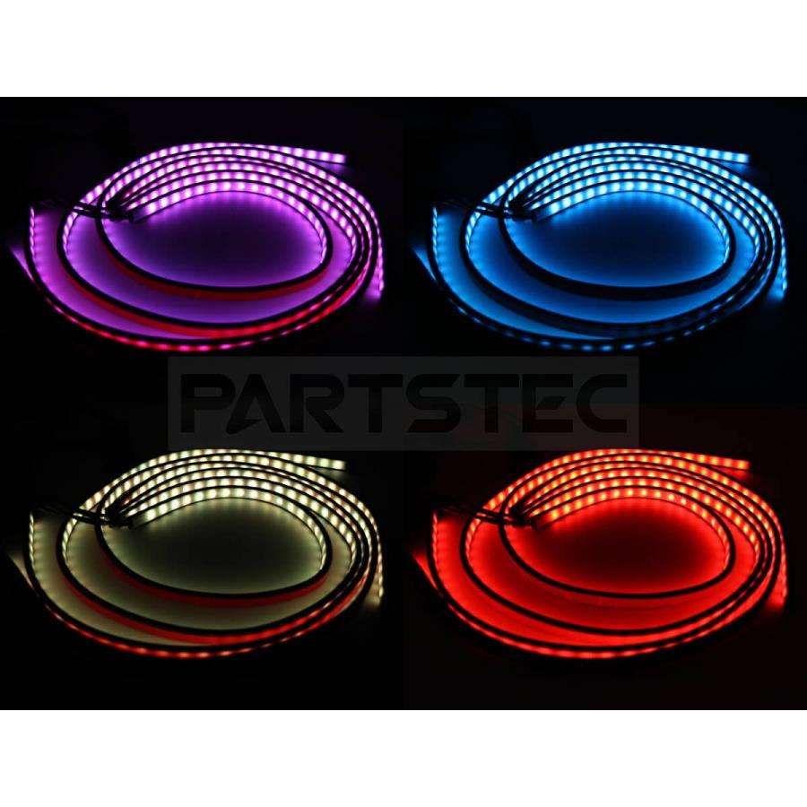 LEDテープライト 16色発光 アンダーネオンライト 92cm 122cm 4本セット