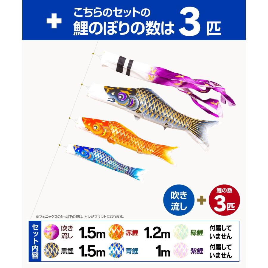 ぷりふあ 鯉のぼり ベランダ用 こいのぼり 焔帝鯉フェニックス 1.5m 6