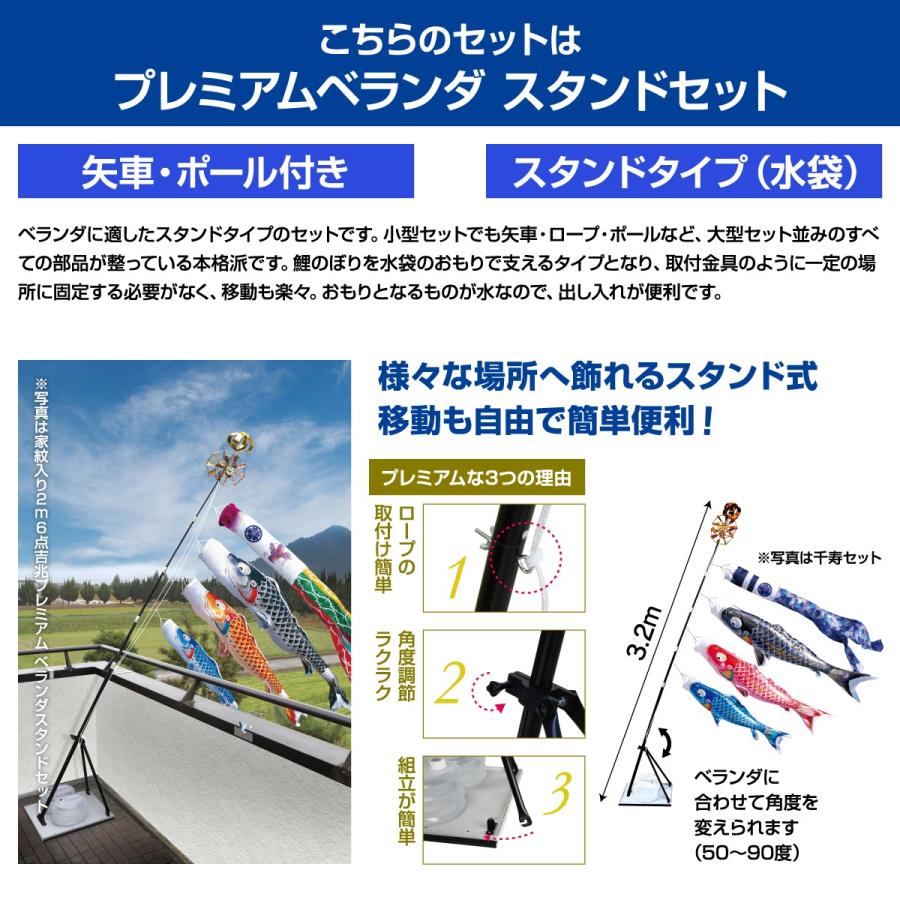 鯉のぼり ベランダ用 こいのぼり 徳永鯉のぼり ゴールド鯉 1.5m 6点