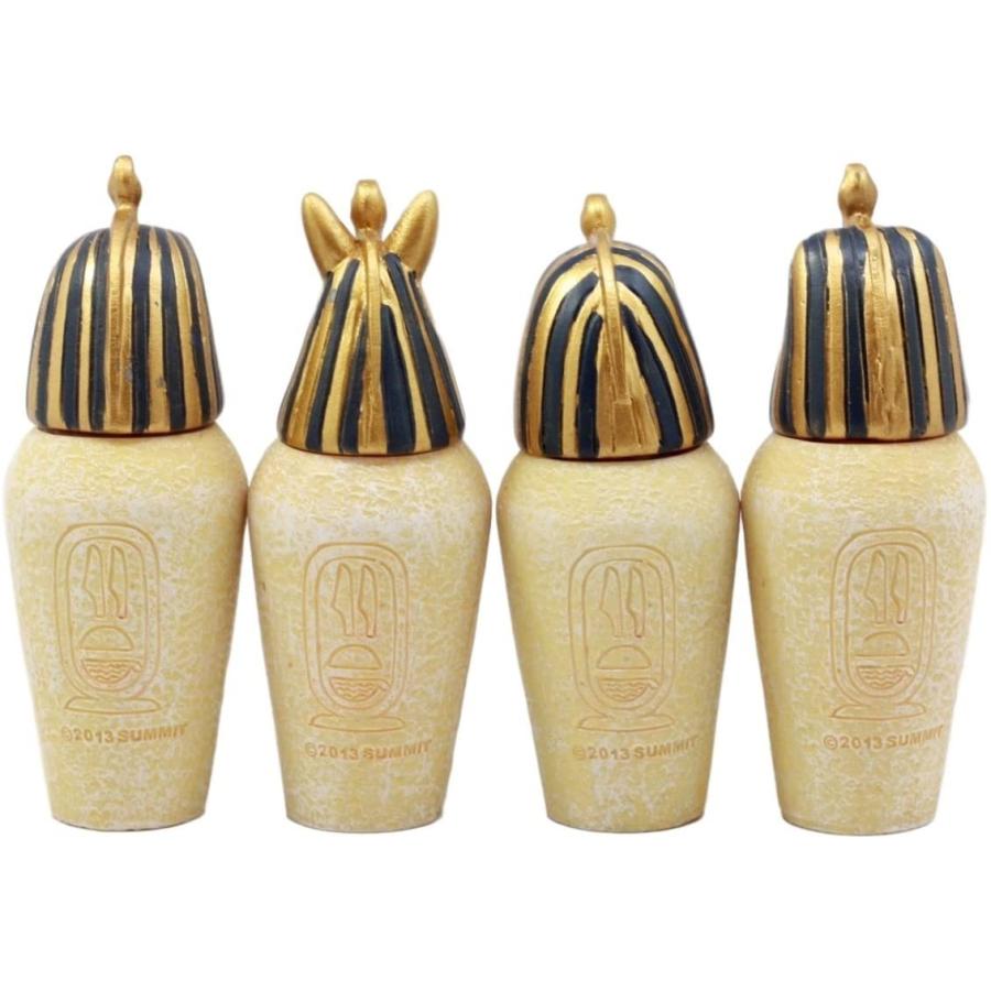 古代エジプトのカノプス壺4個セット ジャッカル・ファルコム