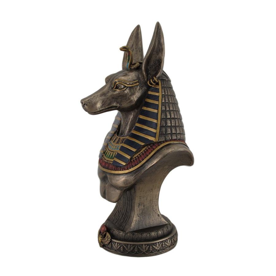 古代エジプトのジャッカル神 アヌビス神 ブロンズ風 胸像 彫像 彫刻