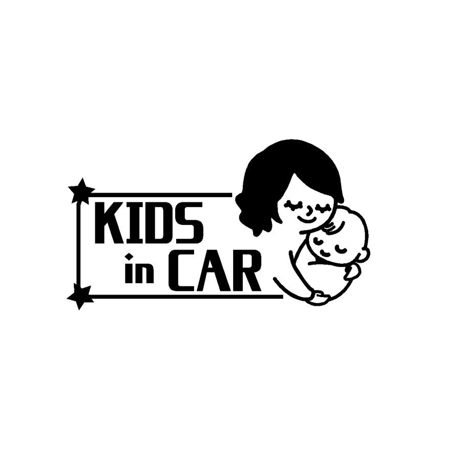 キッズインカー 親子 イラスト ロゴ カッティングステッカー 選べる4