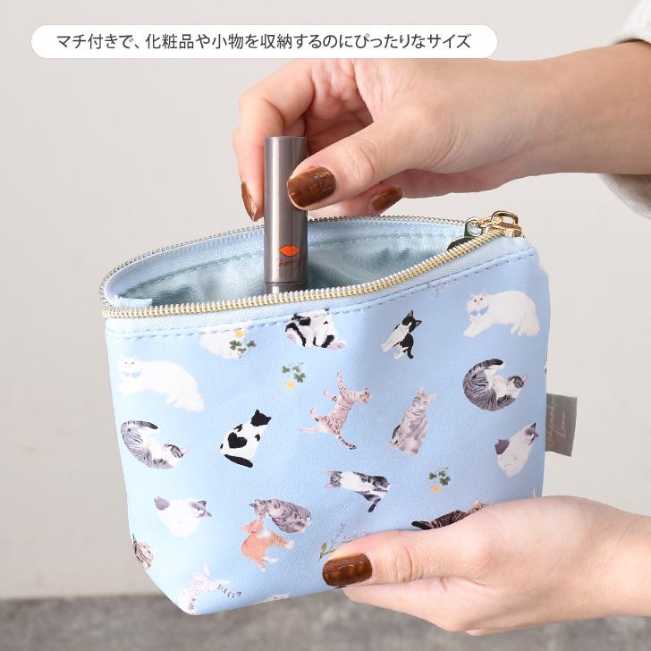 ポーチ 小物入れ レディース ミニポーチ UCHINOKOKAMO 2 ネコ フラワー