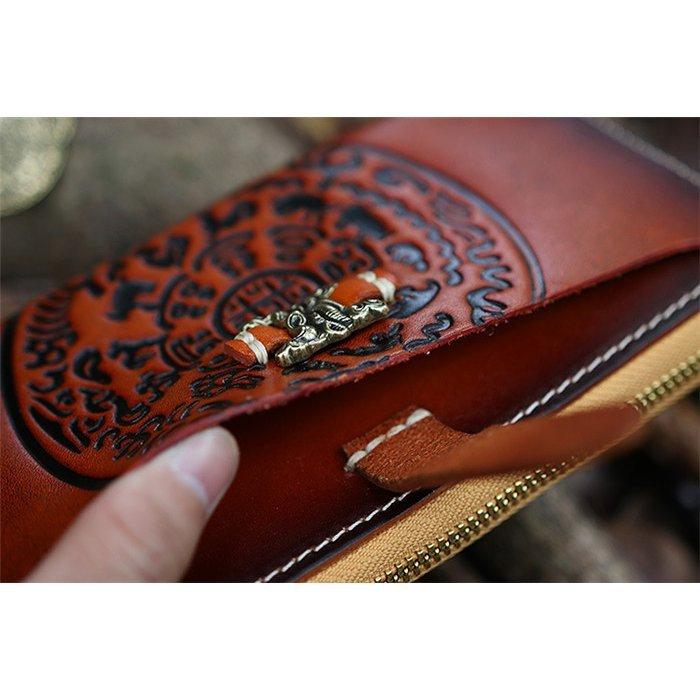 新入荷 レザー長財布 ウォレット本革 メンズ 牛ヌメ革 ラウンド