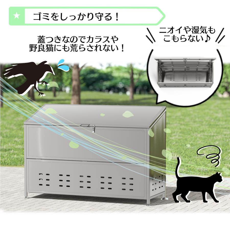 ゴミ箱 屋外 ゴミステーション 大きい ステンレス カラス除け ゴミ