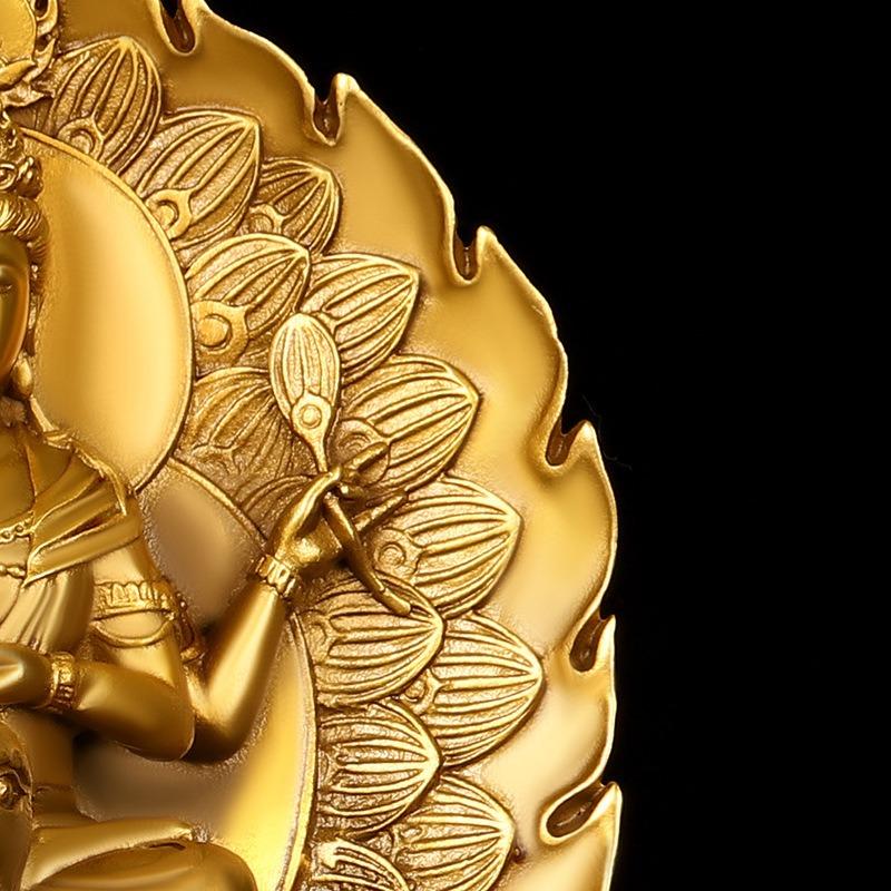 孔雀明王 黄金 金色 置物 オブジェ 仏像 神様 インテリア リビング
