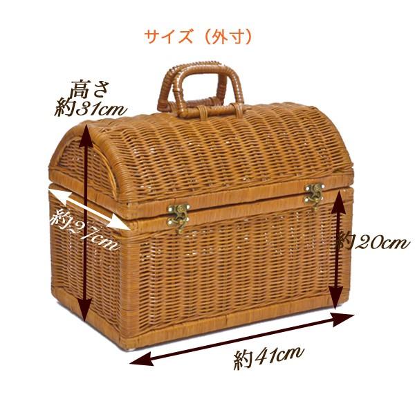 籐 ピクニックバスケット トランク型 かご 籐かご 藤カゴ レジャー