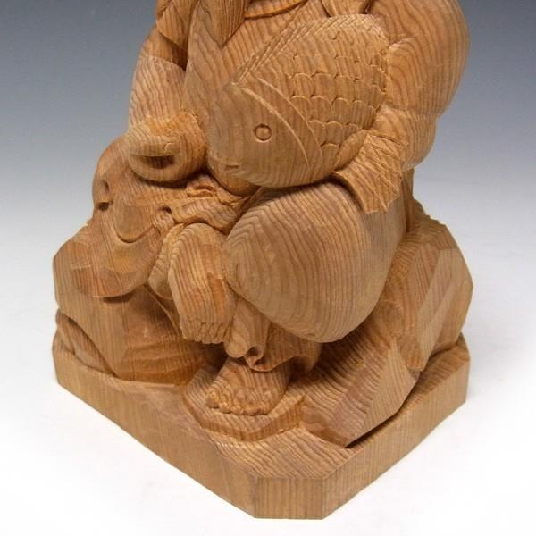 楠 木彫り 恵比寿大黒 置物 高さ16cm : 仏像と縁起物の専門店 龍祥本舗