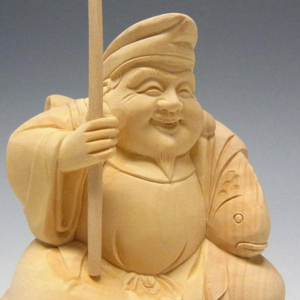 木彫り 恵比寿大黒 セット 置物 高さ10cm 柘植 : 仏像と縁起物の専門店
