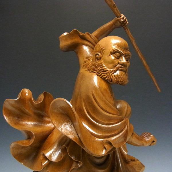 木彫り 達磨大師 高さ61cm 摺り漆仕上げ 置物 楠製 だるま : 仏像と